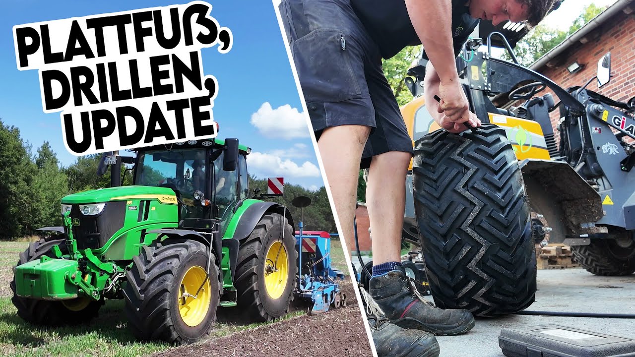 Reifen flicken, Feldgras drillen, 3. Roboter & 100-Tage-Mais – das läuft gerade bei uns auf dem Hof!