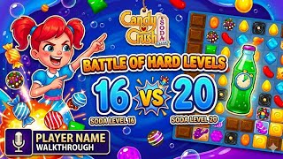 LCandy Crush Soda Saga Level 16–20 Gameplay 🔥 Easy to Hard Challenge!