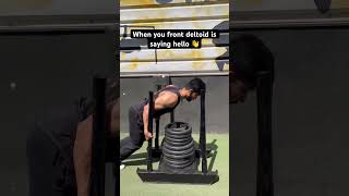 Sled push 300 pounds #1k #science #dr #explorer #actual #sledpush #hyrox #hyroxathlete #uphillclimb