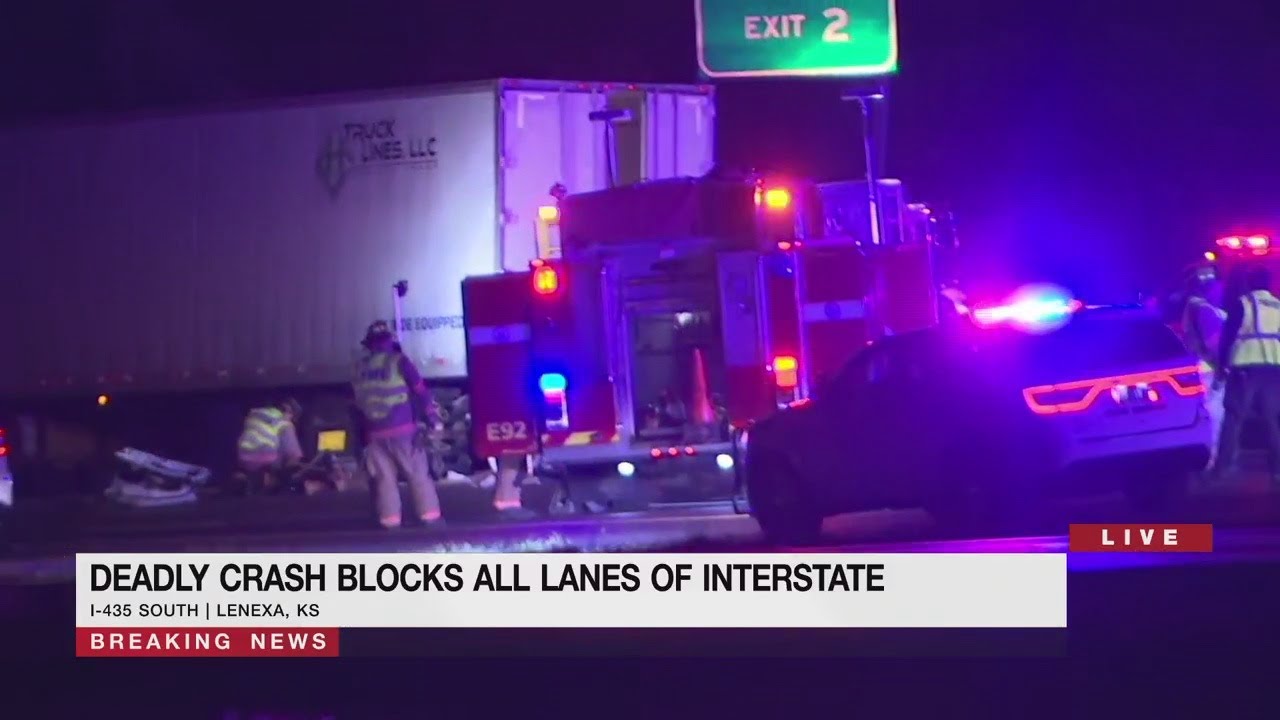 Deadly crash blocks all lanes of I-435 near 87th in Lenexa - YouTube