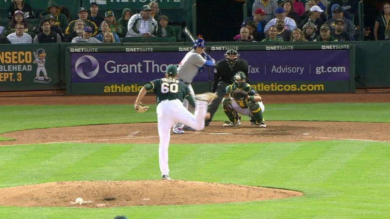 CHC@OAK: Triggs strikes out Rizzo swinging in the 4th