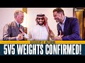 Frank warren  eddie hearn select 5 v 5 weights with his excellency plus wembley stadium surprise 