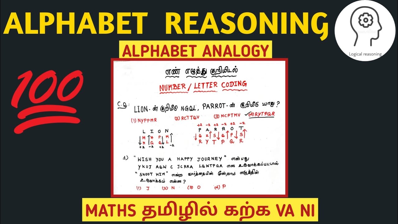 தேர்வில் அதிக மதிப்பெண் பெற Coding & Decoding | Alphabet Anology ...