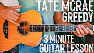 Greedy Tate McRae Guitar Tutorial // Greedy Guitar Lesson #1012