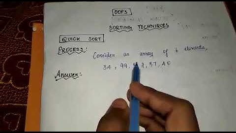 Sorting technique QUICK sort concept and problem solved and explained in tamil(oops)