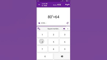 Math Tricks - Training mode - square numbers between 80 and 89 - level 063 (Number Keyboard)
