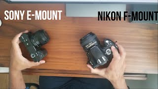 Nikon F mount lens on Sony E mount camera