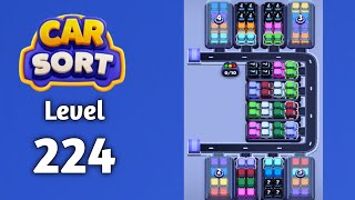Car Sort color puzzle level 224 walkthrough solution gameplay 