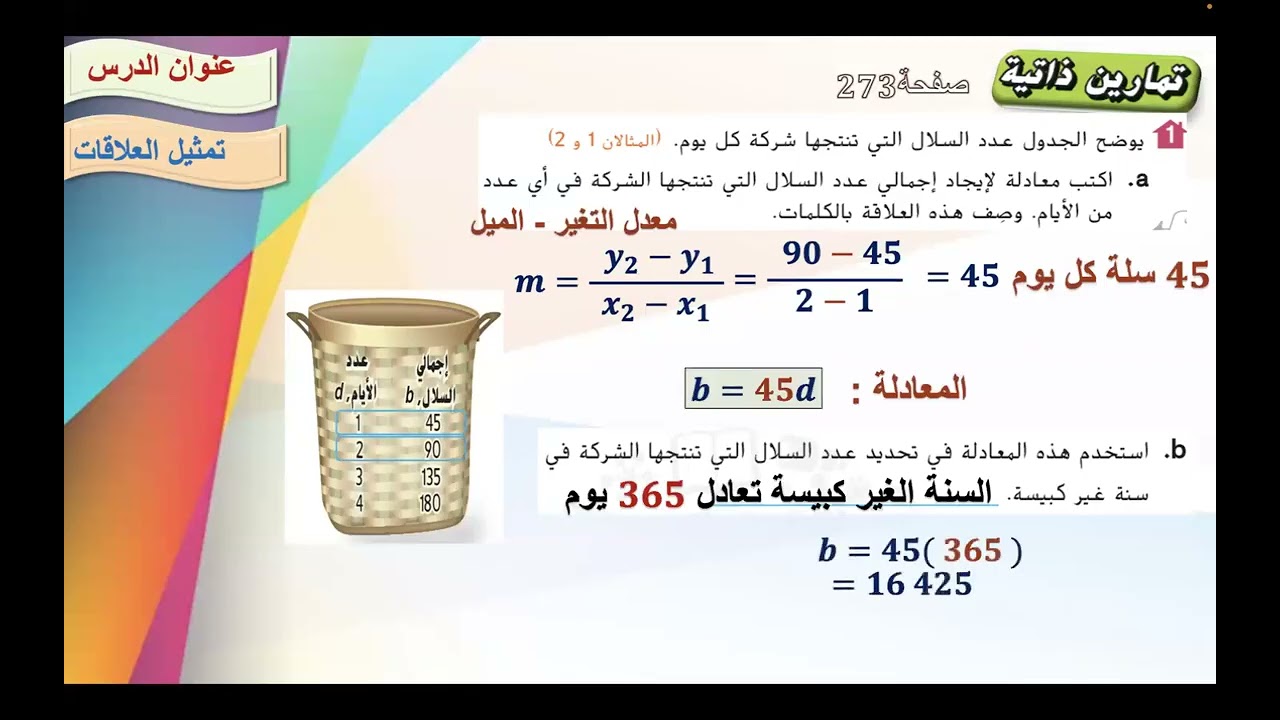 الدرس الاول تمثيل العلاقات صف ثامن عام المنهج الاماراتي