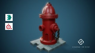 TIMELAPSE Game Asset Stylized Fire Hydrant | 3dsMax/Substance Painter