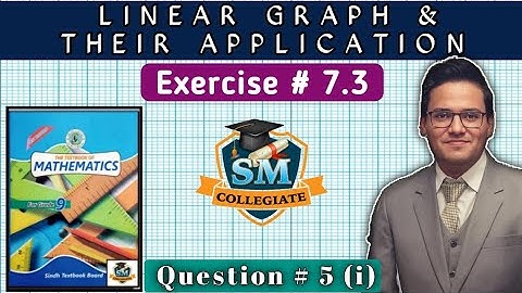 Exercise 7.3 | Question # 5(i) | Linear Graph and Their Application |  Class 9 | Karachi/Sindh 