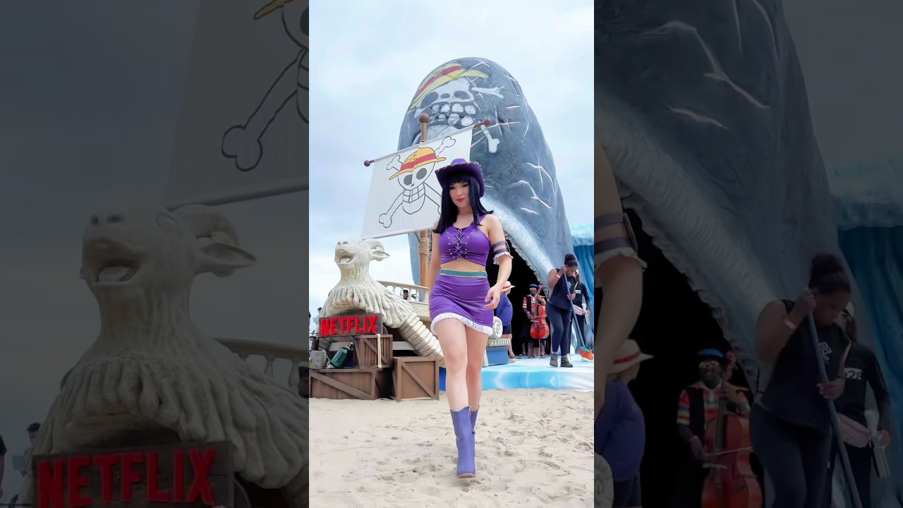 Miss All Sunday cosplay Nico Robin • One Piece Cosplay • Laboon Cartaz • Netflix