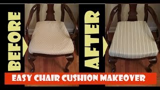 Chair Cushion Reupholster Makeover with Harbor Freight 20 Gauge Wide Crown Stapler