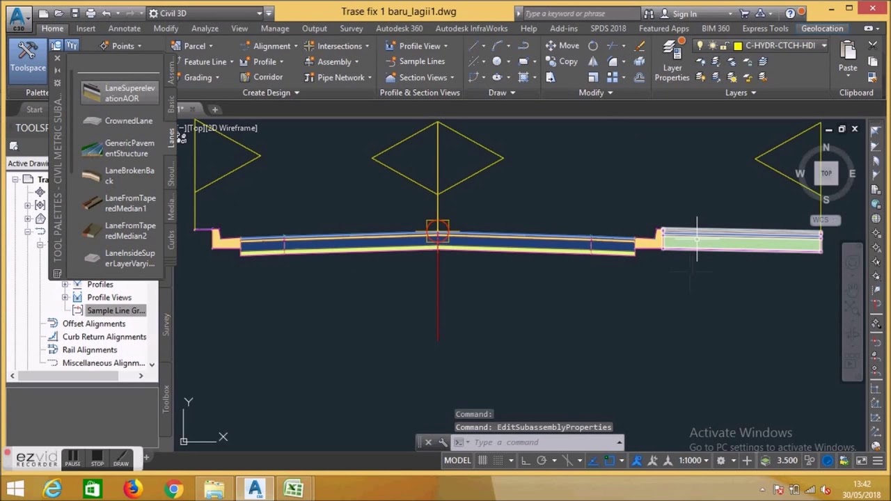 Tutorial CIVIL 3D PERANCANGAN JALAN : 5 MENGATUR ASSEMBLY - YouTube