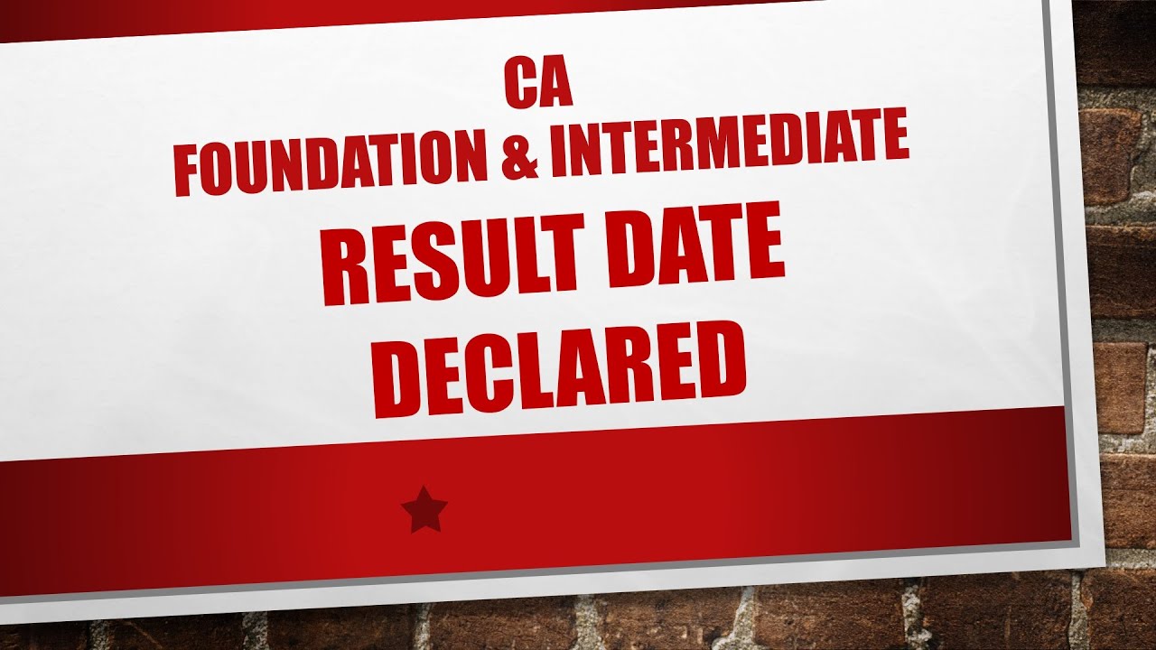 Result Date Announced - CA Foundation & Intermediate - Nov'19