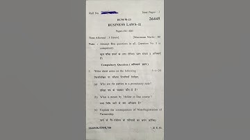 B.com 4th semester Business Law question paper 2023|| kurukshetra university