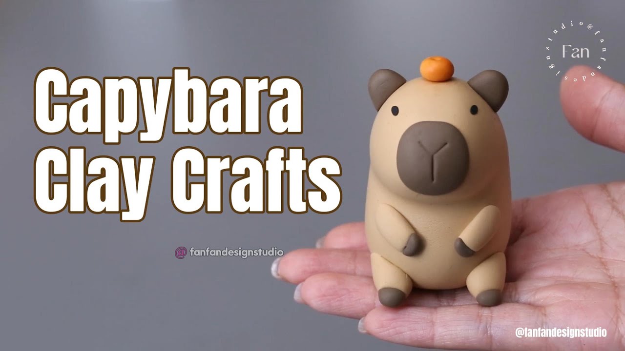 как сделать фигурку детеныша капибары из самозатвердевающей пенопластовой глины, мастер-класс по ...