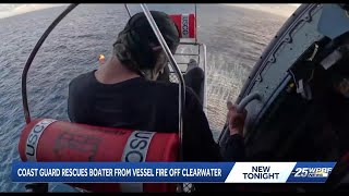 Coast Guard rescues boater from burning vessel near Clearwater