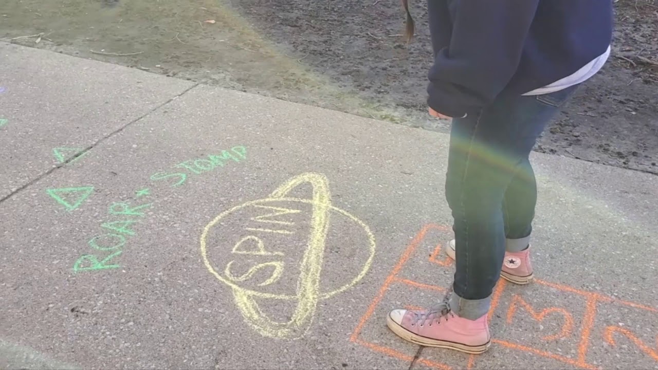 Childhood Learning - Mark Making Play With Sidewalk Chalk - Stain
