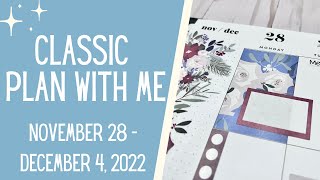 Plan With Me // Classic Happy Planner // November 28-December 4, 2022