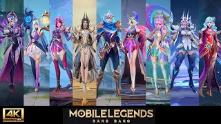 ALL 42  EPIC SKINS SHOWCASE IN 4K | ENTRANCE ANIMATIONS | MOBILE LEGENDS 2025 COLLECTION