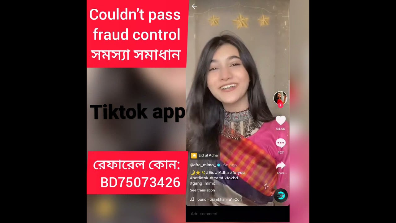 Tiktok Couldn't pass fraud control problem for referral code