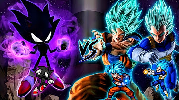 Dark Sonic V2 OP (New) VS Goku DBS V3.5 OP (all form) & Vegeta DBS OP (all form) in Jump Force Mugen
