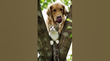 Dog Goes FULL HERO Mode to Rescue Cat from Python!  #wildliferescue #animals #dogrescue