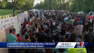 Hundreds join memorial for 8 farmworkers killed in Ocala bus crash