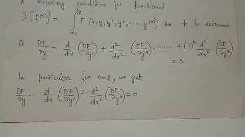 Euler equation for higher derivatives