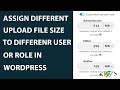 How to assign different upload limit file size to different role in wordpress  admin editor author