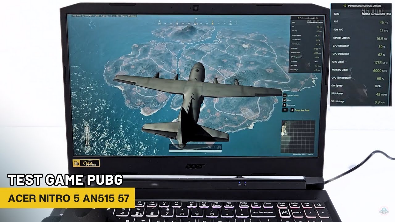 Test game PUBG on Acer Nitro 5 AN515 57 5669 - YouTube