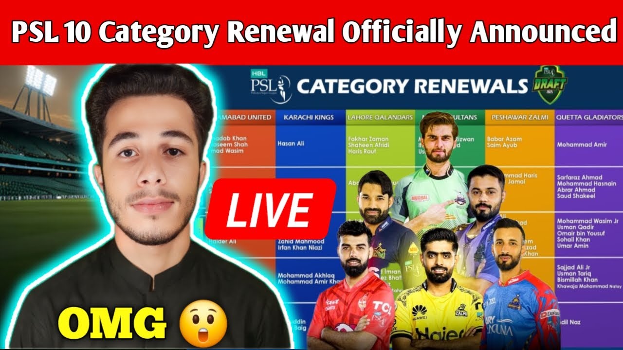 PSL 2025 | PSL 10 Category Renewal official Announced | PSL 2025 local players category renewe