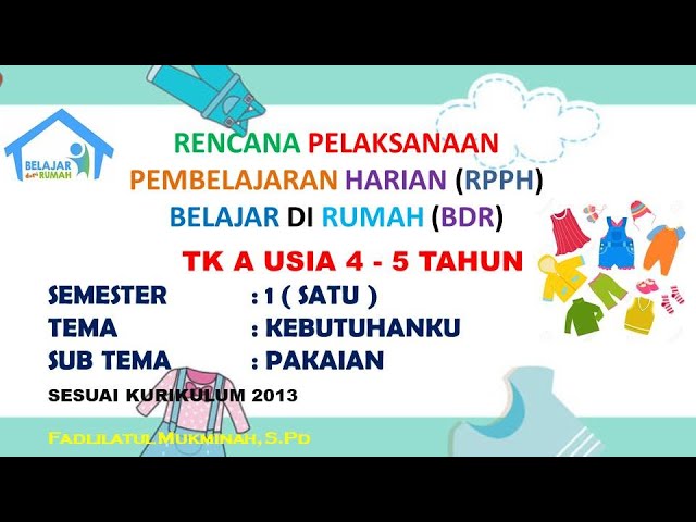 Tema Kebutuhanku Sub Tema Pakaian Materi Pembelajaran Paud Dan Tk Youtube