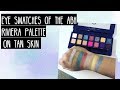 ABH RIVIERA PALETTE EYE SWATCHES ON TAN SKIN | Karen Harris Makeup