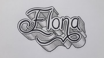 How To Draw 3d Calligraphy Name Elona For Beginners Easy / Drawing Art On Paper Step By Step