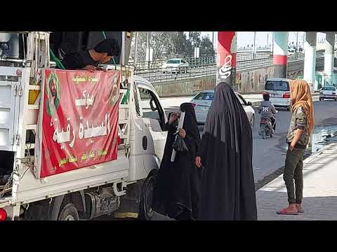 دخوليه موكب السيده رقيه السماوه قضاء الخضر كنطقه العين الى النجف الاشرف يا فاطمة