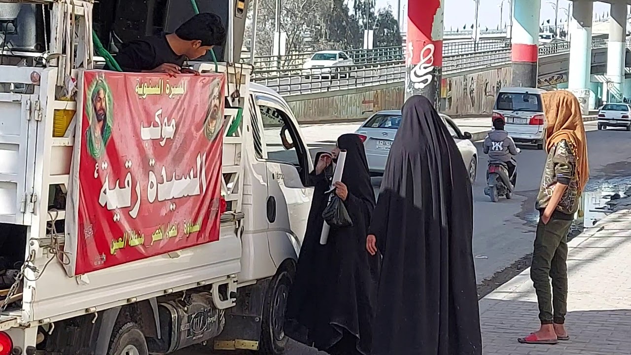 دخوليه موكب السيده رقيه السماوه قضاء الخضر كنطقه العين الى النجف الاشرف يا فاطمة