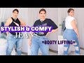 STYLISH & COMFY *BOOTY LIFTING* JEANS! |Fashion Nova Curve Try On Haul✨