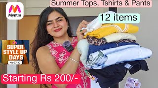 12 Myntra Summer Tops, Tshirts Summer Pants Starting Rs 200 Affordable Summer Clothes Online