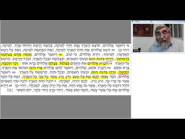 Rav Kling - De Adam a Avraham: La création de l'Homme -17.11.15