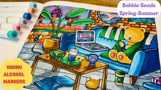 Color With me |Bobbie Goods Coloring Book |Ohuhu Marker #art #timelapse #ohuhumarkers #adultcoloring
