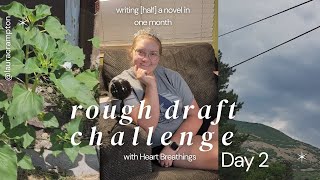 writing [half] a novel in a month | Rough Draft Challenge Day 2 | Daily Writing Vlog
