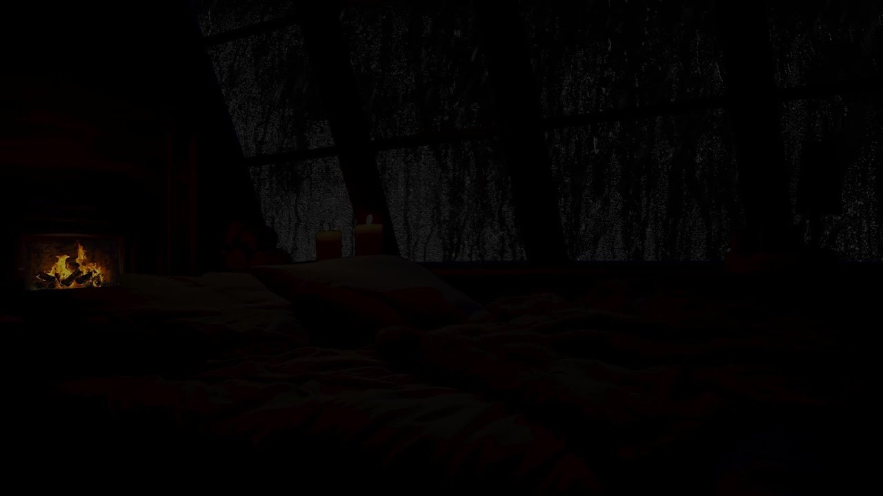 Snug Bedroom Vibes with Gentle Night Rain and Crackling Fire 🌧️ 12 Hours of Soothing Rain Sounds😴😴