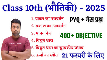 Physics Class 10 Objective Question 2025 || Class 10th Physics Vvi Objective Question 2025