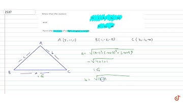 Show that the vectors `2 hat i- hat j+ hat k , hat i-3 hat j-5 hat k` and `3 hat i-4 hat j-4 hat...
