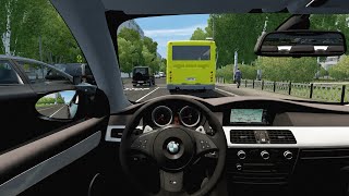 BMW M5 E60 - City Car Driving [Steering Wheel Game Play] screenshot 3
