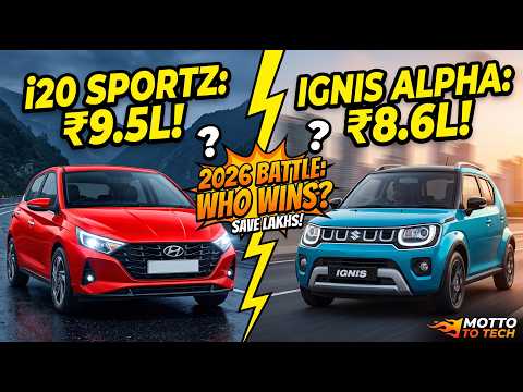 Hyundai i20 Sportz vs Maruti Ignis Alpha Top Model: ₹1 Lakh Difference Explained (2026)