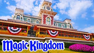 Memorial Day Decorations & Flag Retreat Ceremony at Magic Kingdom - Walt Disney World 2024 [4K POV]