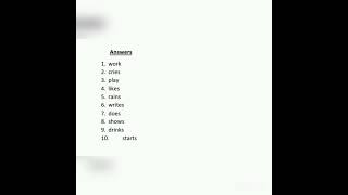 Simple Present worksheet (with answers)